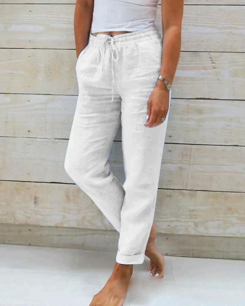 Saphira Broek | Dames Linnen Broek met Relaxte Pasvorm en Tijdloos Design