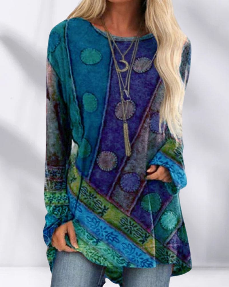 Nanny Tuniek | Boho Tuniek met Gedurfde Patronen en Relaxte Pasvorm