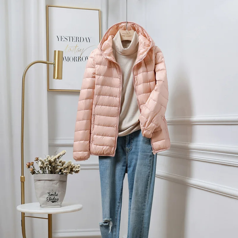 Damesjas, warme gewatteerde jas, winterjas, lichte damesmantel, streetwear