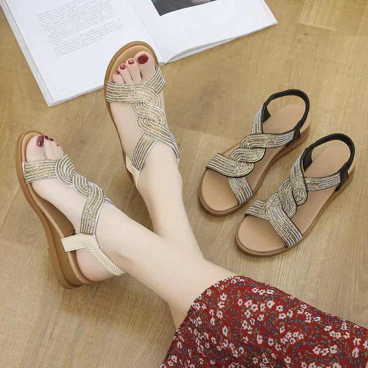 Moonwalk | Strass sandalen met sleehak
