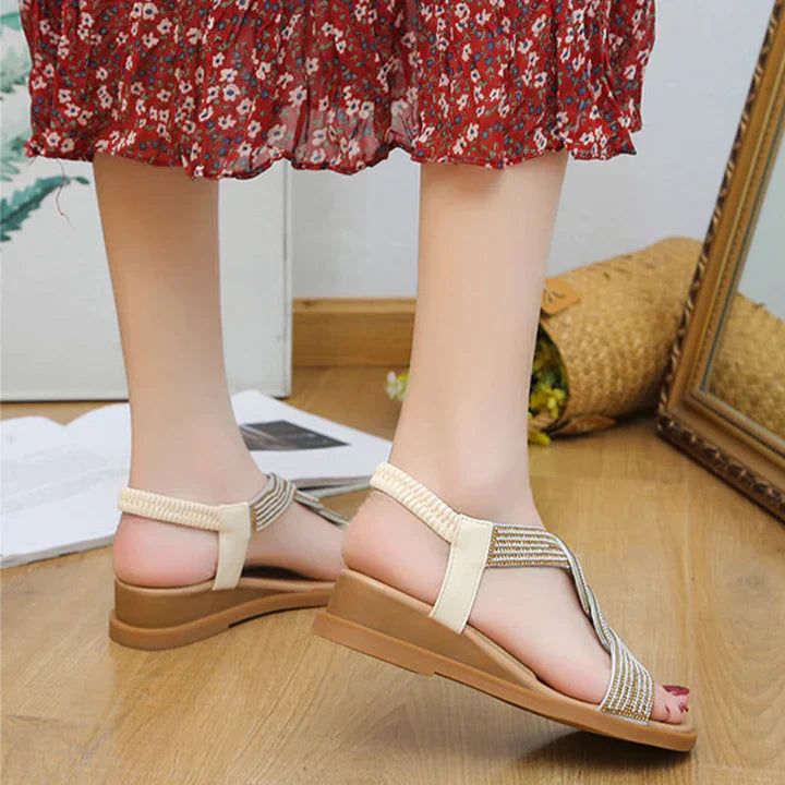 Moonwalk | Strass sandalen met sleehak