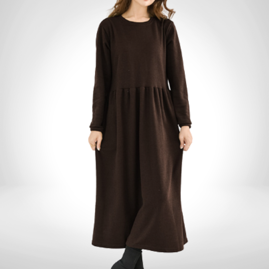 Adelaide Jurk | Elegante A-lijn Jurk met Volumineuze Rok en Tailleriem