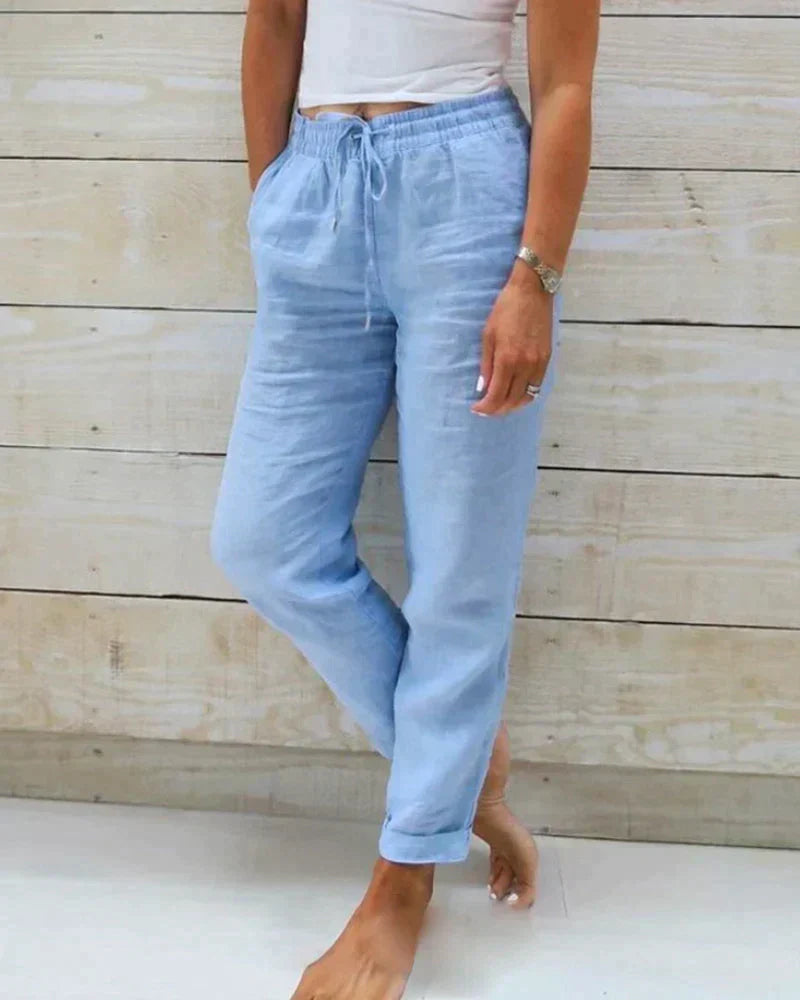 Saphira Broek | Dames Linnen Broek met Relaxte Pasvorm en Tijdloos Design