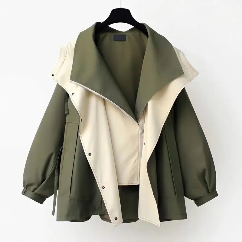 Allegra Coat | Water- en Winddichte Oversized Jas met Dubbele Kraag
