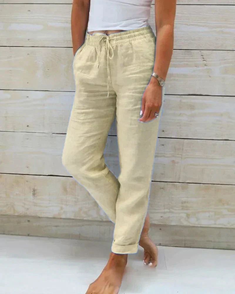 Saphira Broek | Dames Linnen Broek met Relaxte Pasvorm en Tijdloos Design