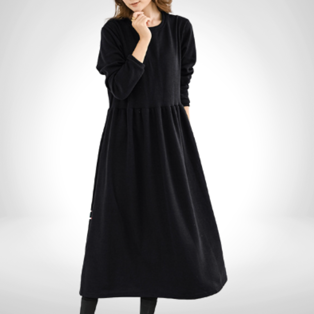 Adelaide Jurk | Elegante A-lijn Jurk met Volumineuze Rok en Tailleriem