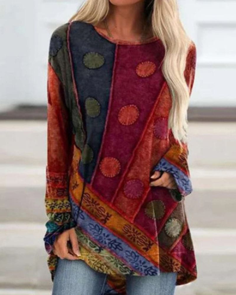 Nanny Tuniek | Boho Tuniek met Gedurfde Patronen en Relaxte Pasvorm