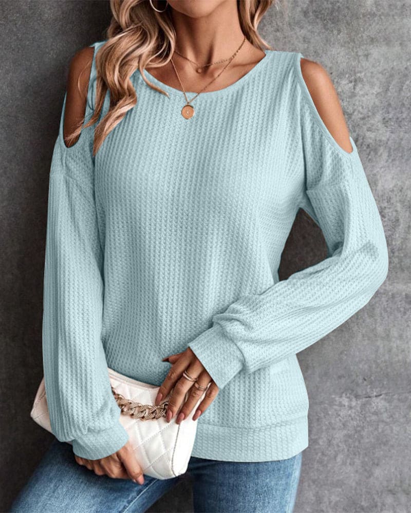 Aimee T-shirt | Off-Shoulder Top met Lange Mouwen en Losse Pasvorm