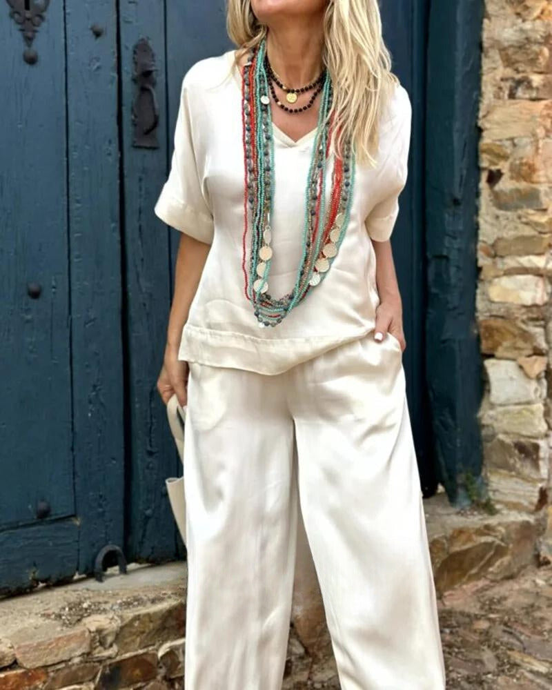Vittoria Set | Elegante Damescombinatie van Blouse en Broek met Luxe Comfort