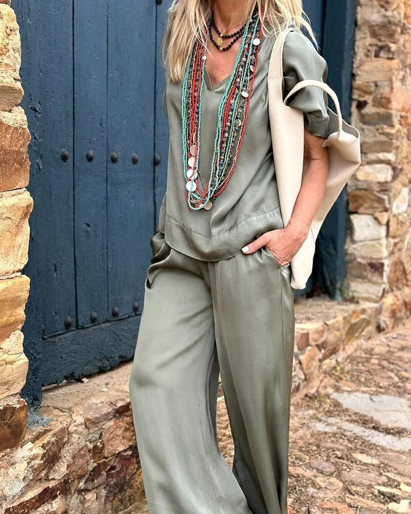 Vittoria Set | Elegante Damescombinatie van Blouse en Broek met Luxe Comfort