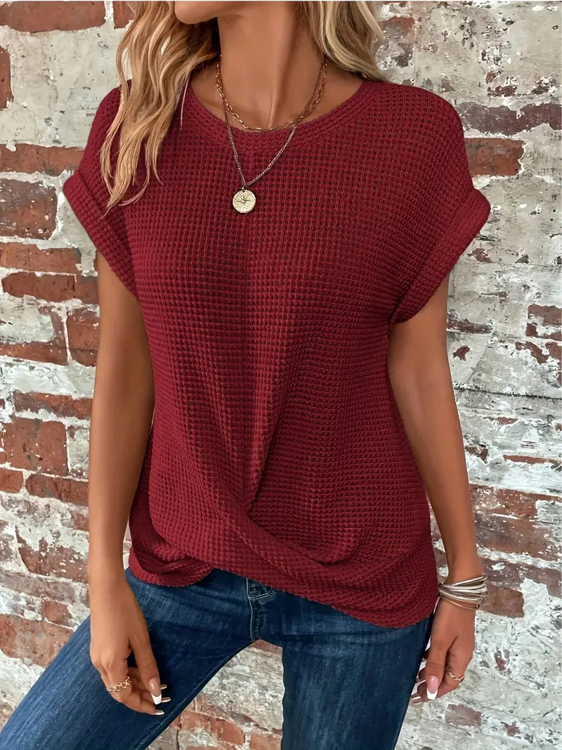 Abbie Top | Casual Korte Mouw Top met Ontspannen Pasvorm en Veelzijdig Design