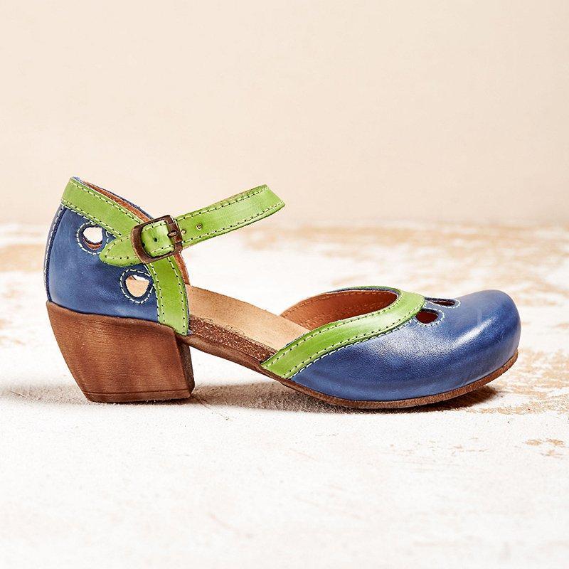 Bella Sandalen | Comfortabele Retro Sandalen met Enkelband en Uitgesneden Details