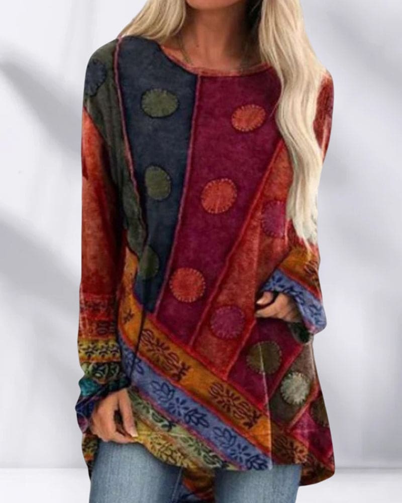 Nanny Tuniek | Boho Tuniek met Gedurfde Patronen en Relaxte Pasvorm