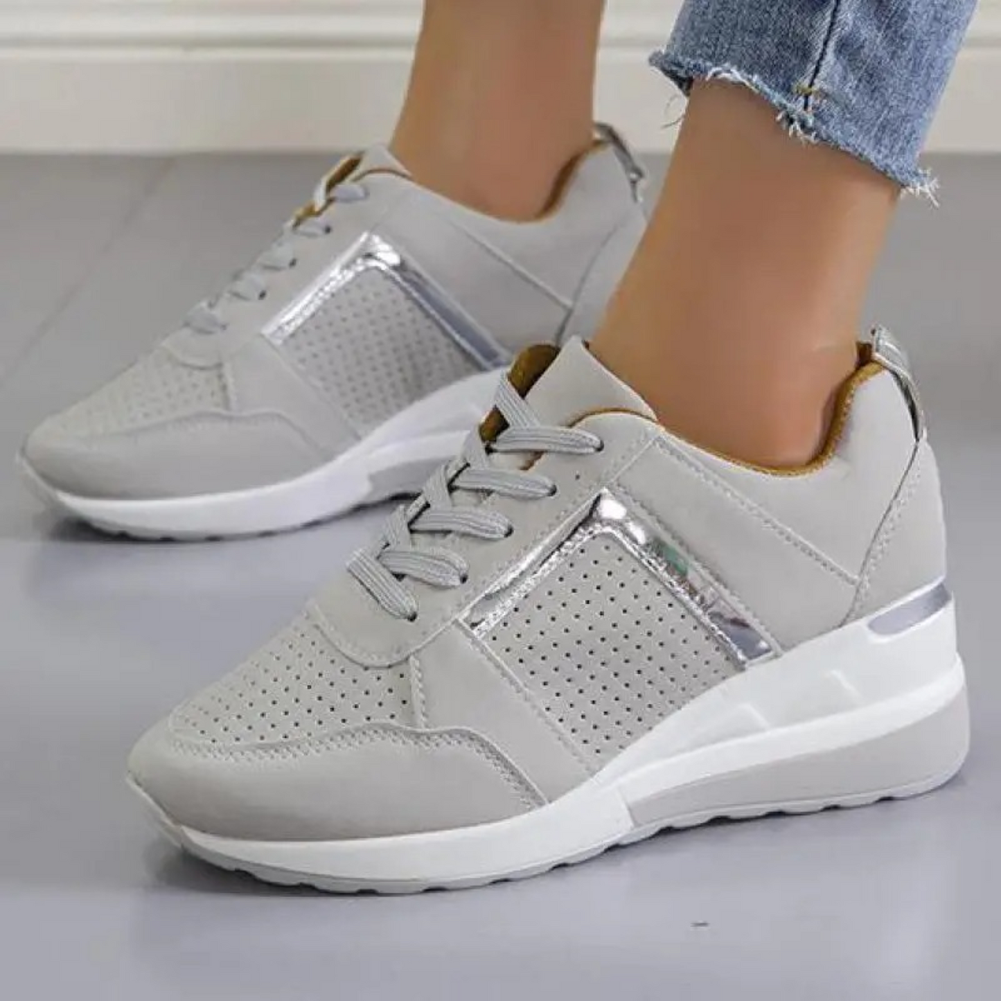 Amber Schoenen | Dames Sleehakschoenen met Ademend Design en Vetersluiting