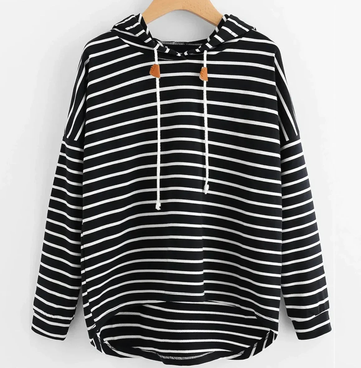 Adeline Hoodie | Gestreepte Casual Hoodie met Losse Pasvorm en Capuchon