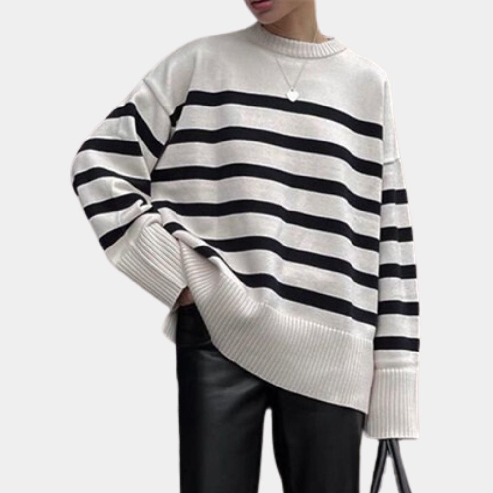 Alina Trui | Oversized Damestrui met Hoge Kraag en Elegante Details