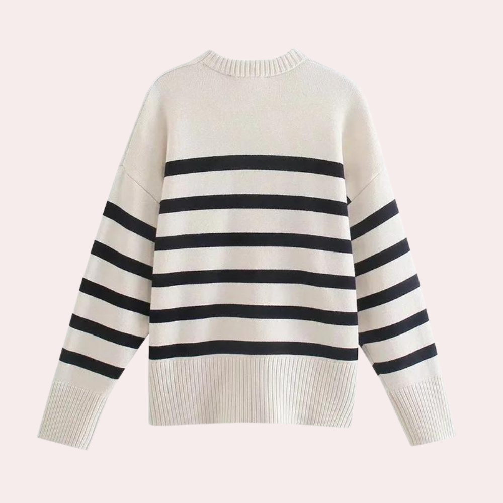 Alina Trui | Oversized Damestrui met Hoge Kraag en Elegante Details