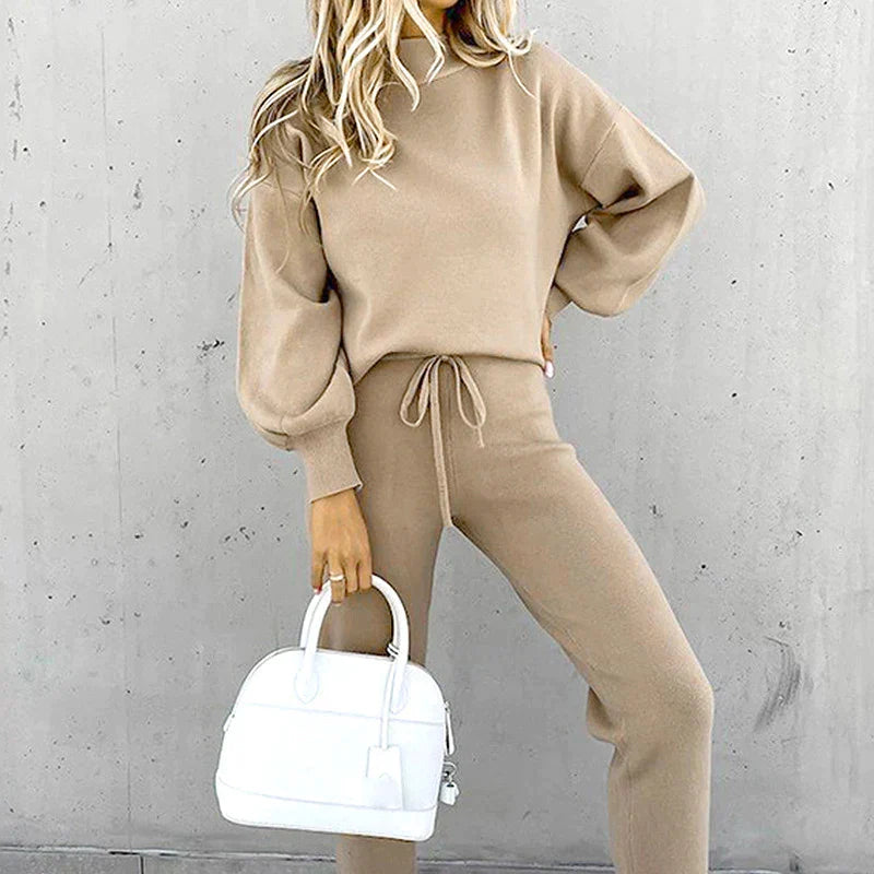 Abby Comfy Set | Tweedelige Loungewear Set met Hoge Taille en Zachte Trui