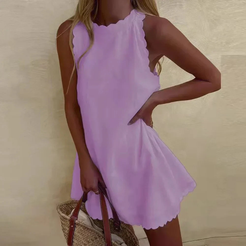 Viola Jurk | Off-Shoulder Zomerjurk met Ruches en Luchtige Katoen-Linnen Mix