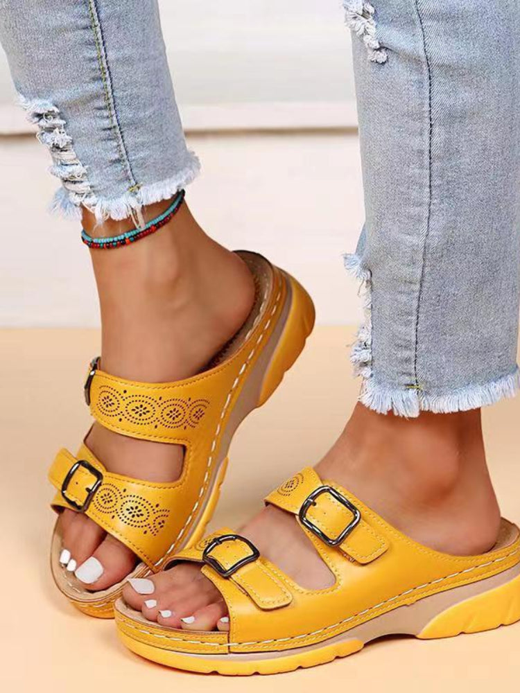 Diora Sandalen | Orthopedische Leren Sandalen met Memory Foam en 3-Boog Ondersteuning