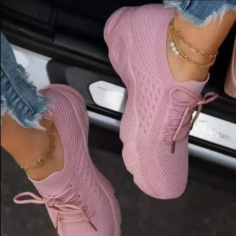 Alina Sneakers | Dames Sneakers met Ademend Mesh en Comfortabele Platformzool