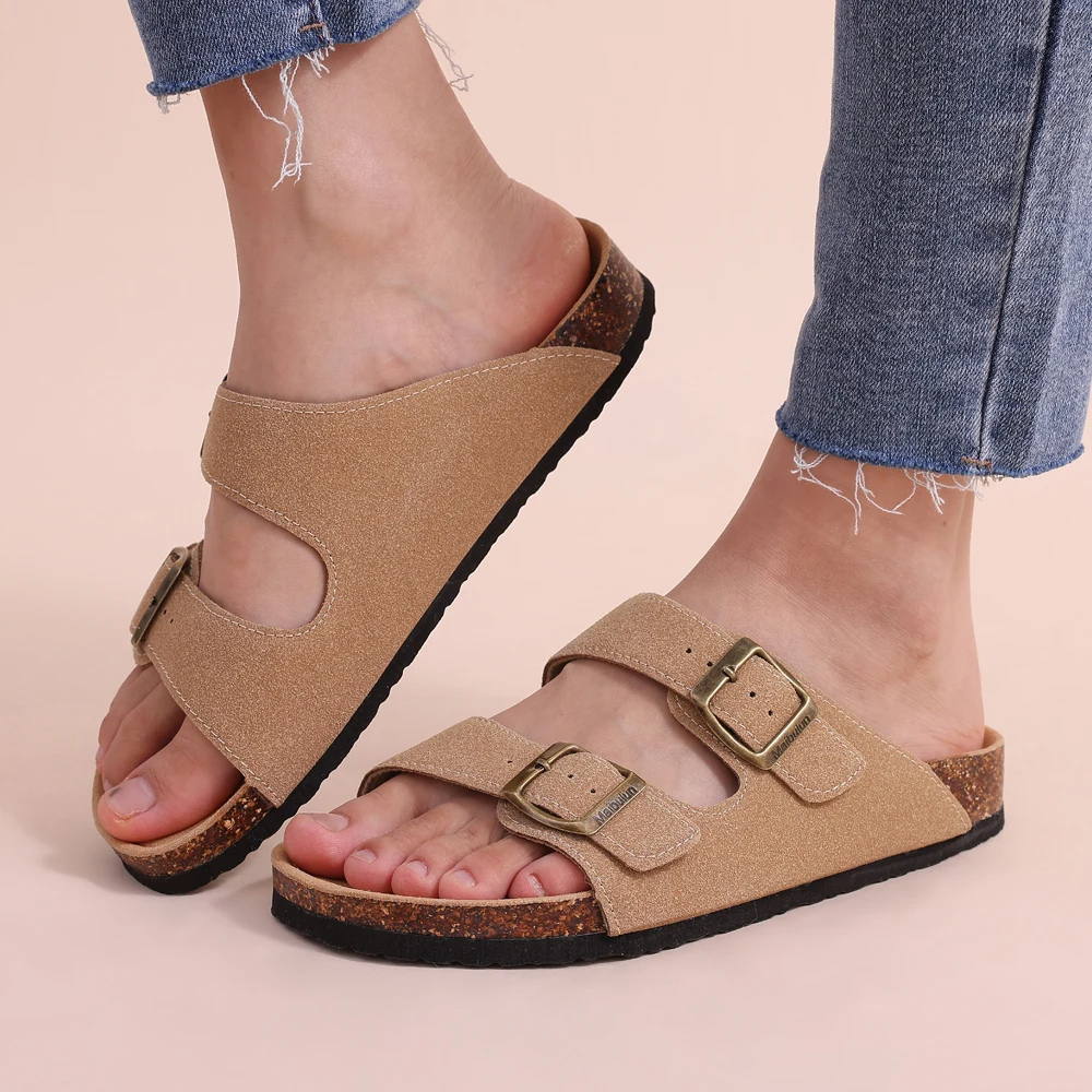 Renzo Sandalen | Orthopedische Unisex Slippers met Verstelbare Gespen en Kurken Voetbed