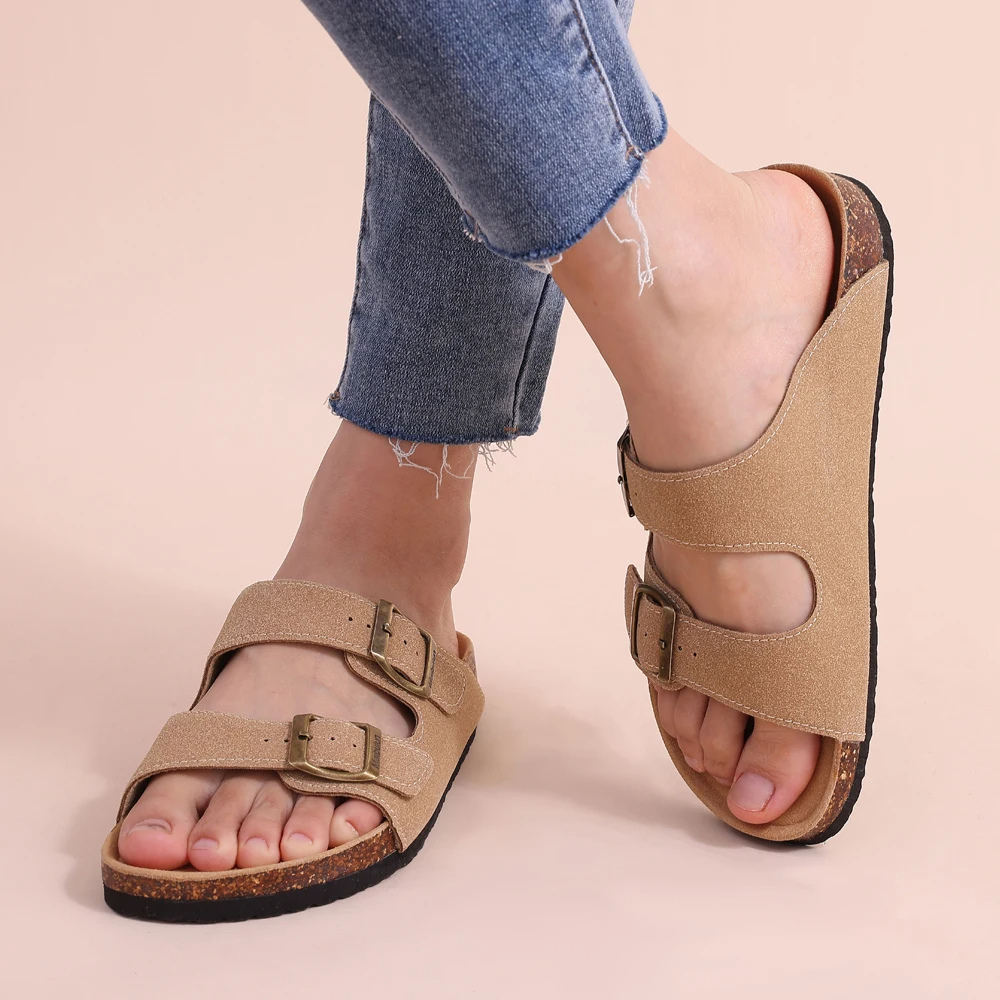 Renzo Sandalen | Orthopedische Unisex Slippers met Verstelbare Gespen en Kurken Voetbed