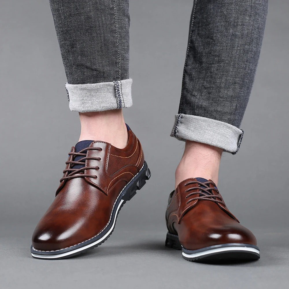 Alberto Schoenen | Leren Orthopedische Herenschoenen met Voetboogsteun en Antislipzool
