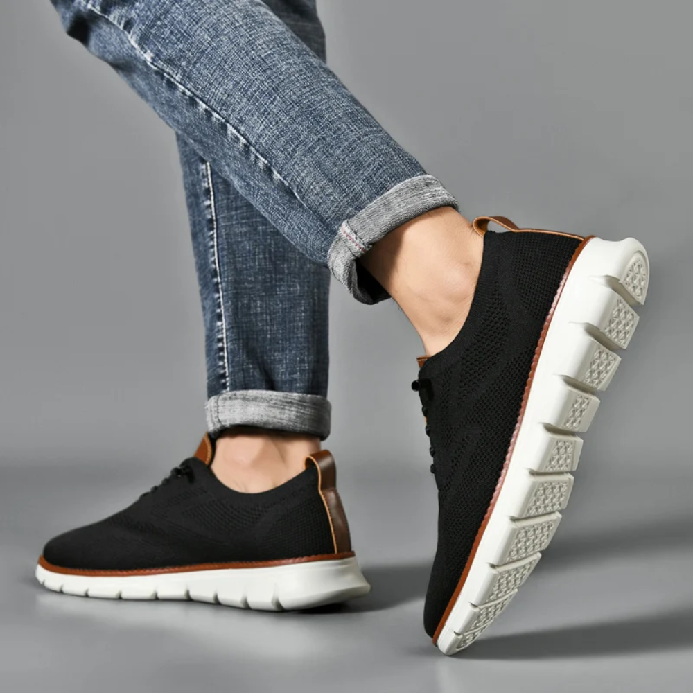 Alessio Herenschoenen | Orthopedische Brede Schoenen met Gebreid Design en Ergonomische Steun