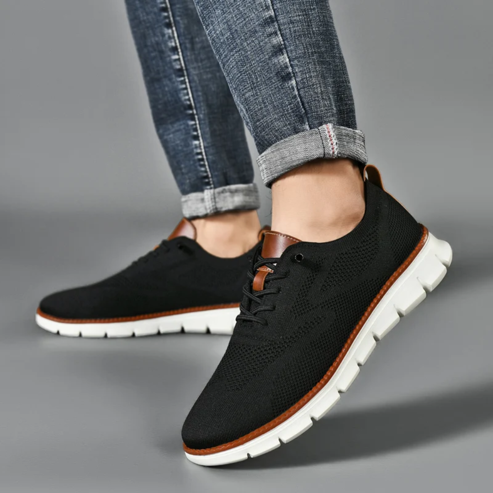 Alessio Herenschoenen | Orthopedische Brede Schoenen met Gebreid Design en Ergonomische Steun