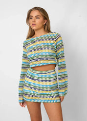 Adeline Set | Gehaakte Tweedelige Zomerset met Cropped Top en Minirok