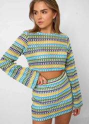 Adeline Set | Gehaakte Tweedelige Zomerset met Cropped Top en Minirok