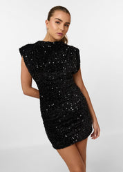 Giulia Glitter kerstjurk dames – feestelijke lange jurk met pailletten