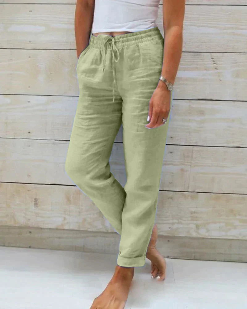 Saphira Broek | Dames Linnen Broek met Relaxte Pasvorm en Tijdloos Design