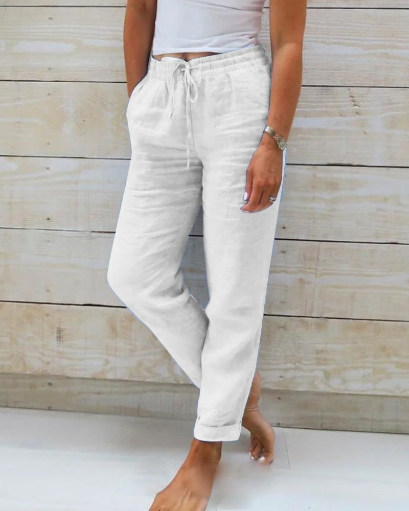 Dames Losse Broek Elastische Taille Soepele Val Casual - Blauw / Zwart / Grijs - Maelen