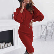 Giulia Jurk | Nauwsluitende Herfstjurk met Chique Puff-Mouwen