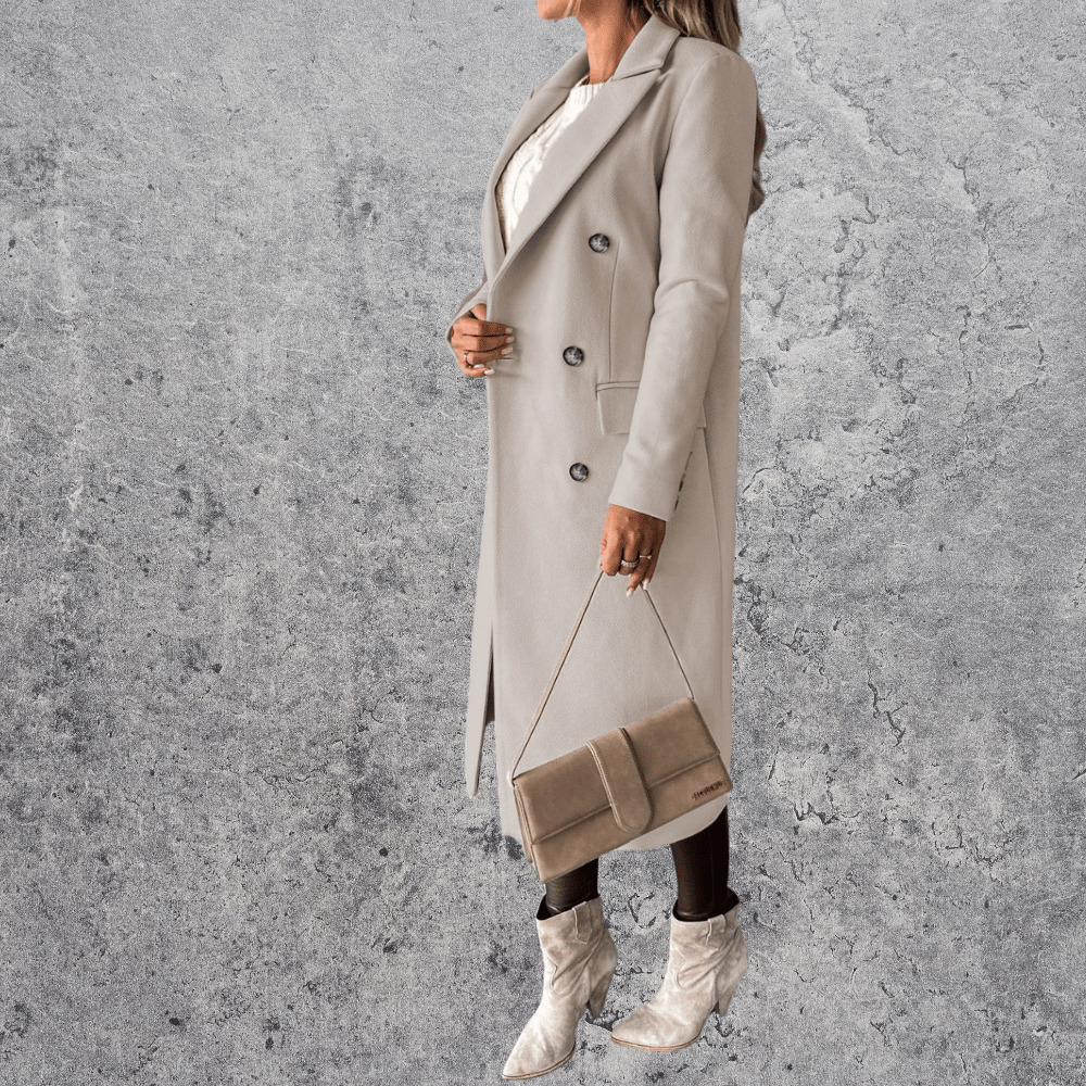 Aeris™ Winter Trenchcoat | Warme Damesjas met Reverskraag in Klassiek Design