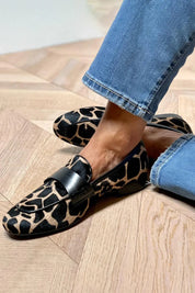 Dames Loafers Dierenprint Giraffe Print Platte Zool Casual Dagelijks - Zwart - Maelen