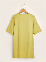 Caelina Jurk | Elegante 3/4 Mouw Jurk voor Dagelijks Comfort en Stijl