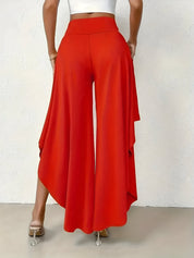 Elena Wide-Leg Pants | Damesbroek met Hoge Taille, Asymmetrische Zoom en Luchtige Wijde Pijpen