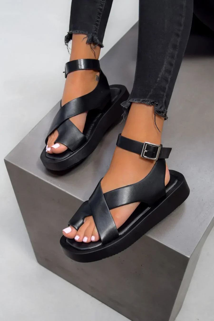 Afrozeh™ Dikke Gladiator Sandalen | Trendy Zomersandalen met Comfort, Grip en Duurzaamheid