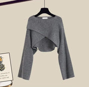 Aira Set | Dames Set met Ribbroek met Wijde Pijpen en Witte Blouse