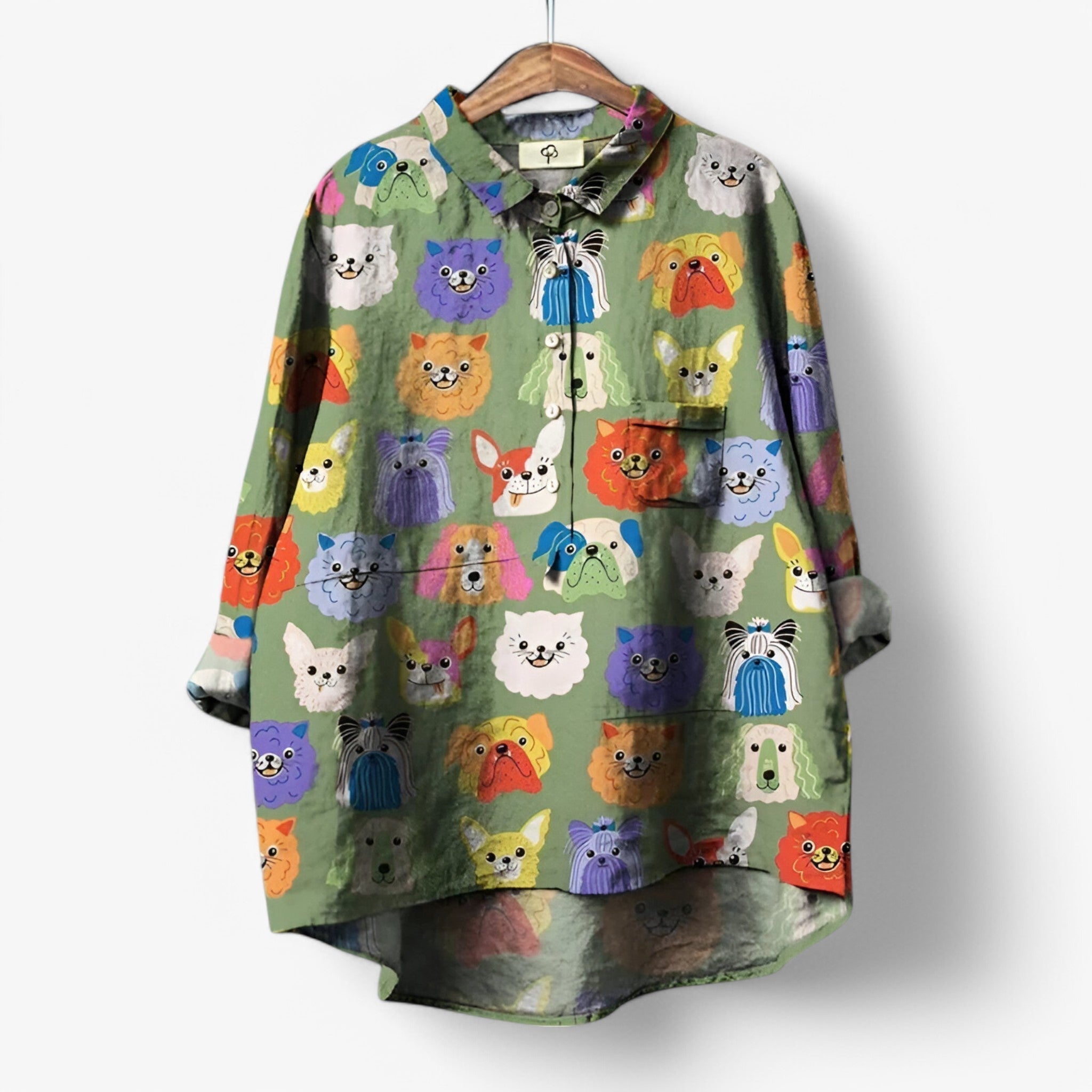 Giulia Dames blouse met grafisch print – lichte stijlvolle blouse voor herfst winter