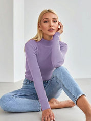 Elenya Coltrui | Ribbed Turtleneck met Zachte Stretch en Flatterende Pasvorm