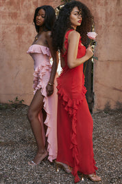 Amelia Dress | Elegante Jurk met Kantdetails en Vloeiende Rok