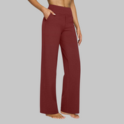 Lia Stretchbroek Dames met Comfortabele Pasvorm, Hoge Taille en Zachte Stretchstof - Zwart/Rood/Blauw