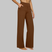 Lia Stretchbroek Dames met Comfortabele Pasvorm, Hoge Taille en Zachte Stretchstof - Zwart/Rood/Blauw