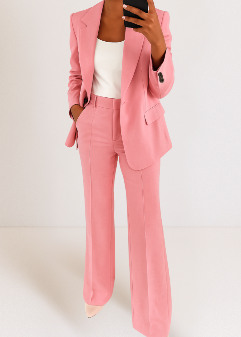 Alessia Dames broekpak – chique two-piece set met tailored blazer en rechte pantalon