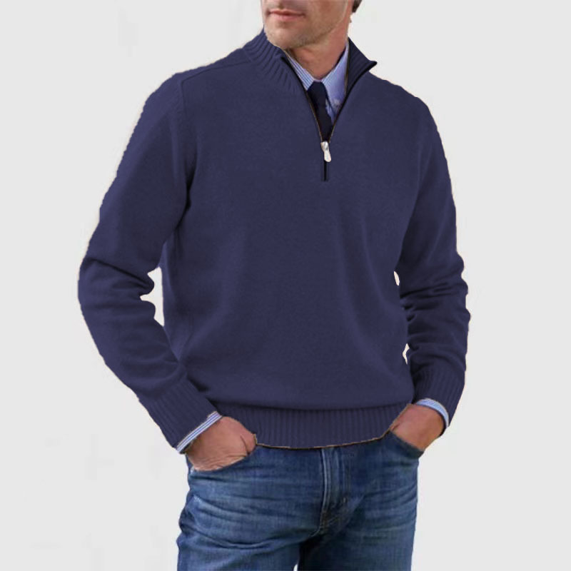 Matteo Half Zip Trui | Heren trui met halve rits van warme, zachte stof