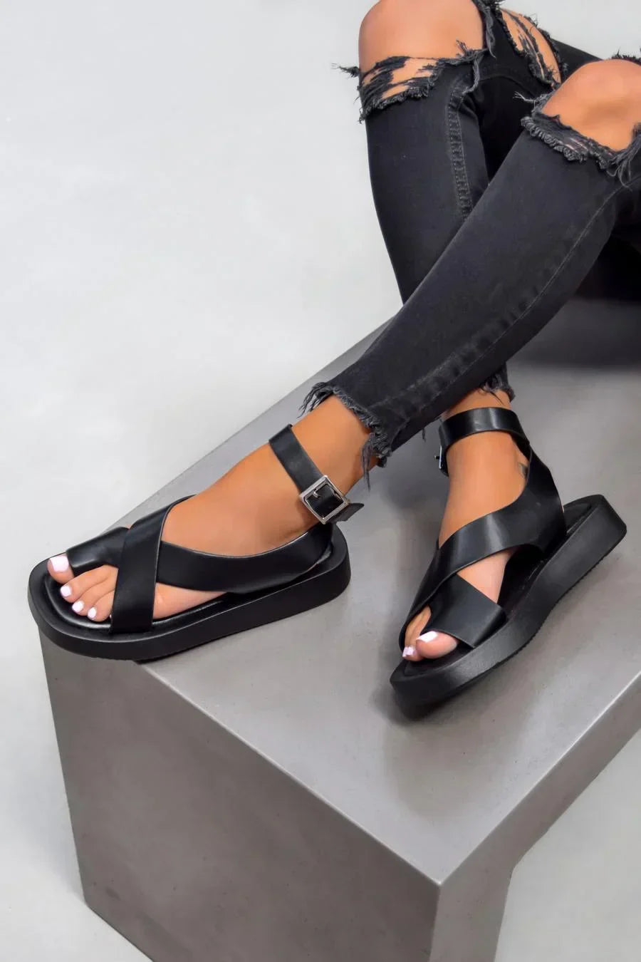 Afrozeh™ Dikke Gladiator Sandalen | Trendy Zomersandalen met Comfort, Grip en Duurzaamheid